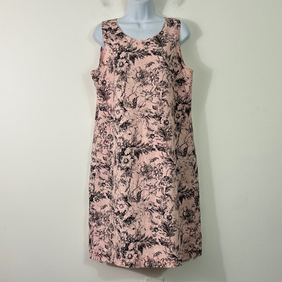 Habitat Clothes To Live In Dresses & Skirts - Habitat Clothes To Live In Pink Linen Floral Sleeveless Shift Dress M